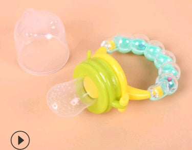 Doodle hazelnut bite bite pacifier food grade silicone food supplement baby fruit and vegetable music rattle