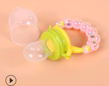 Doodle hazelnut bite bite pacifier food grade silicone food supplement baby fruit and vegetable music rattle